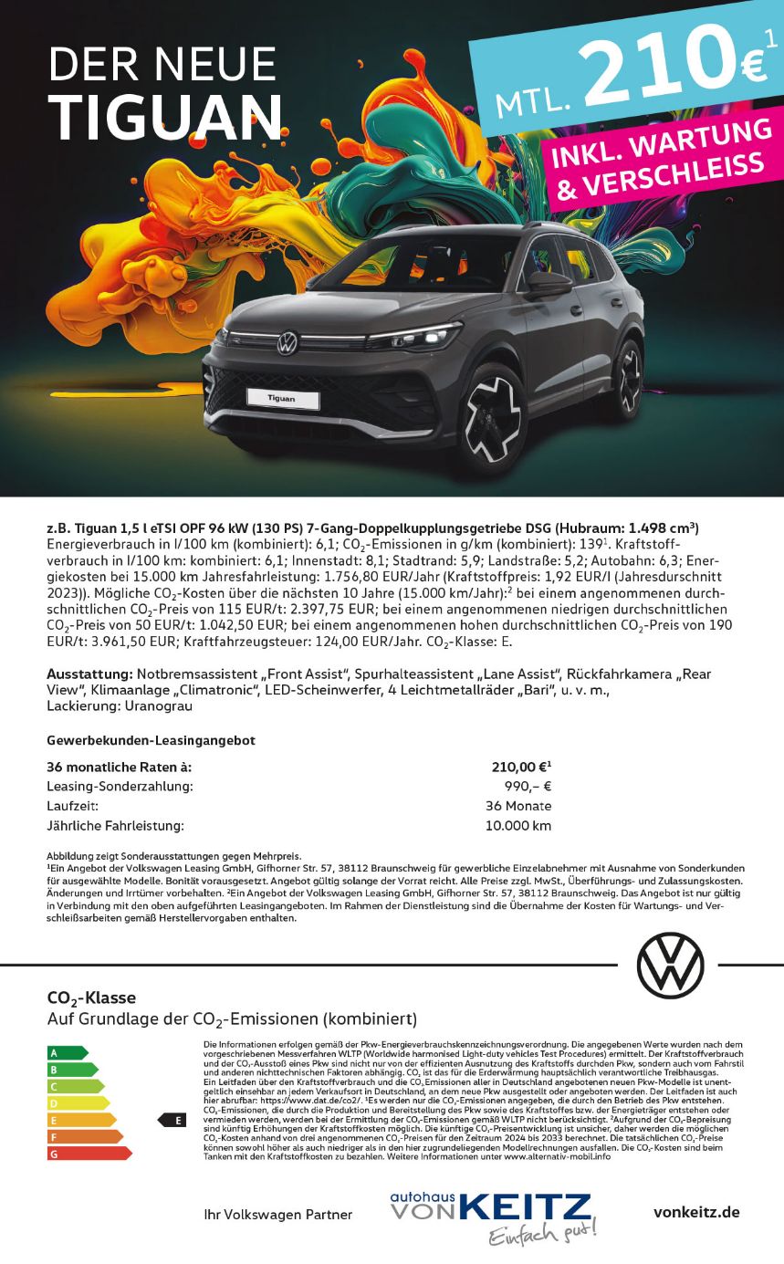 Gewerbe VW neuer Tiguan 08.05.