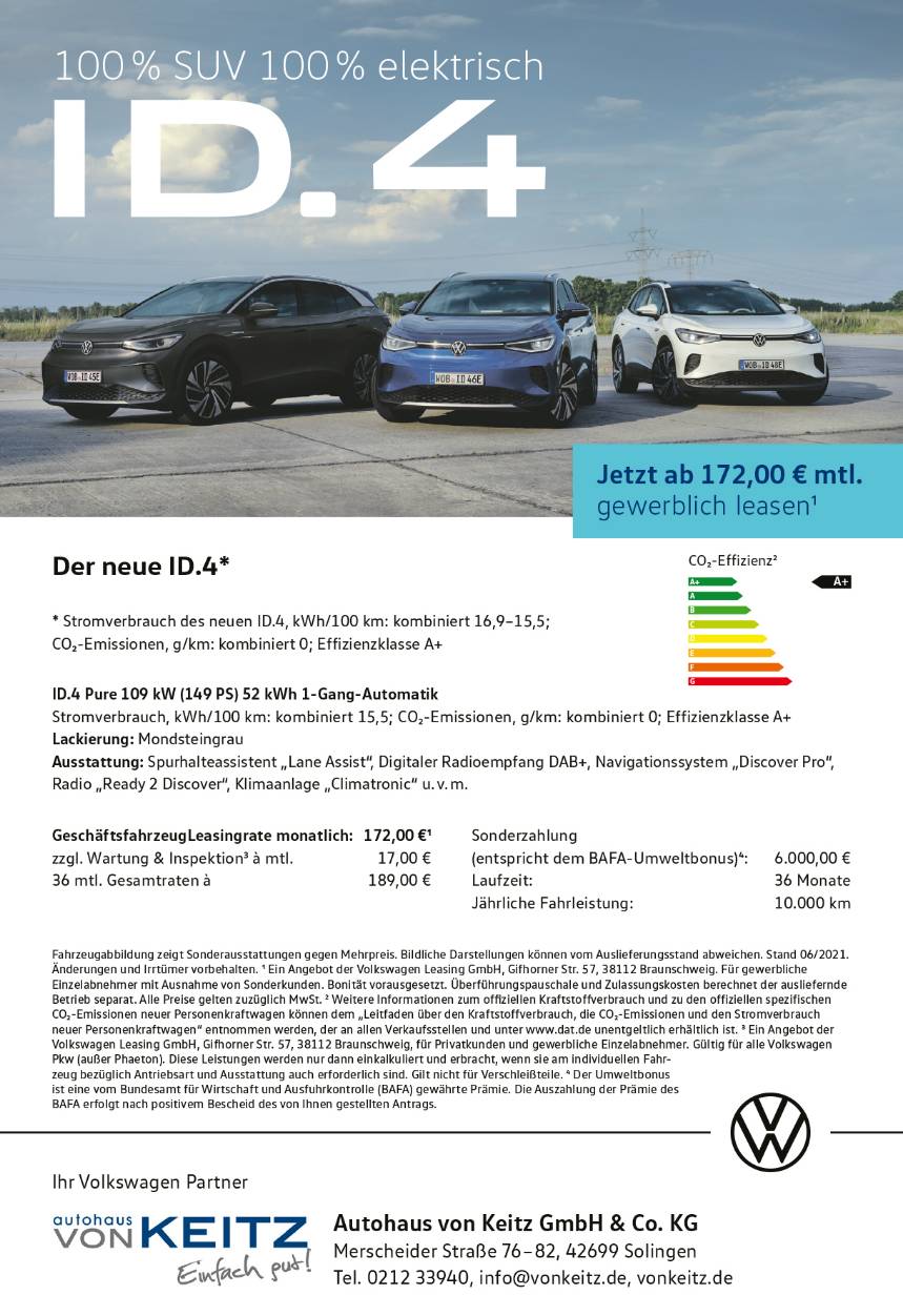 Gewerbe VW ID.4 Elektrisch SUV