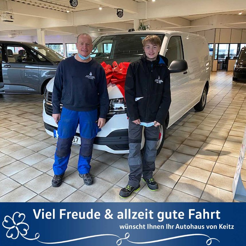 Herzlichen Glückwunsch zum neuen VW wünscht das Autohaus von Keitz