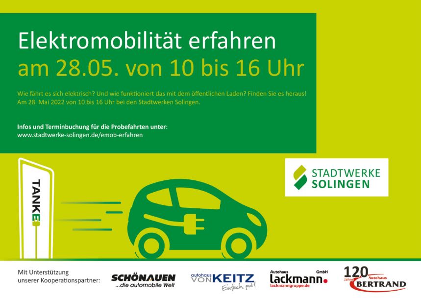 Probefahrt-Event bei den Stadtwerken Solingen