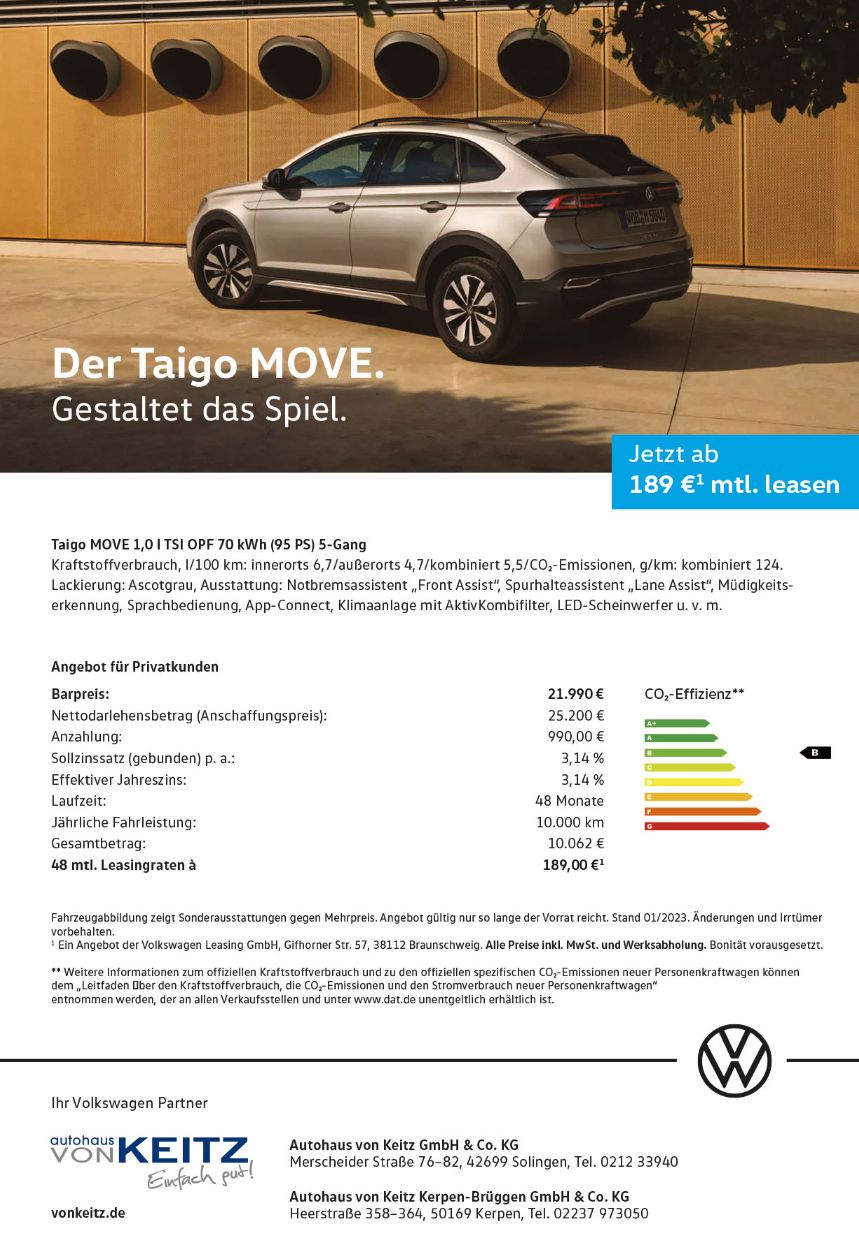 Privat VW Taigo Move  Von Keitz