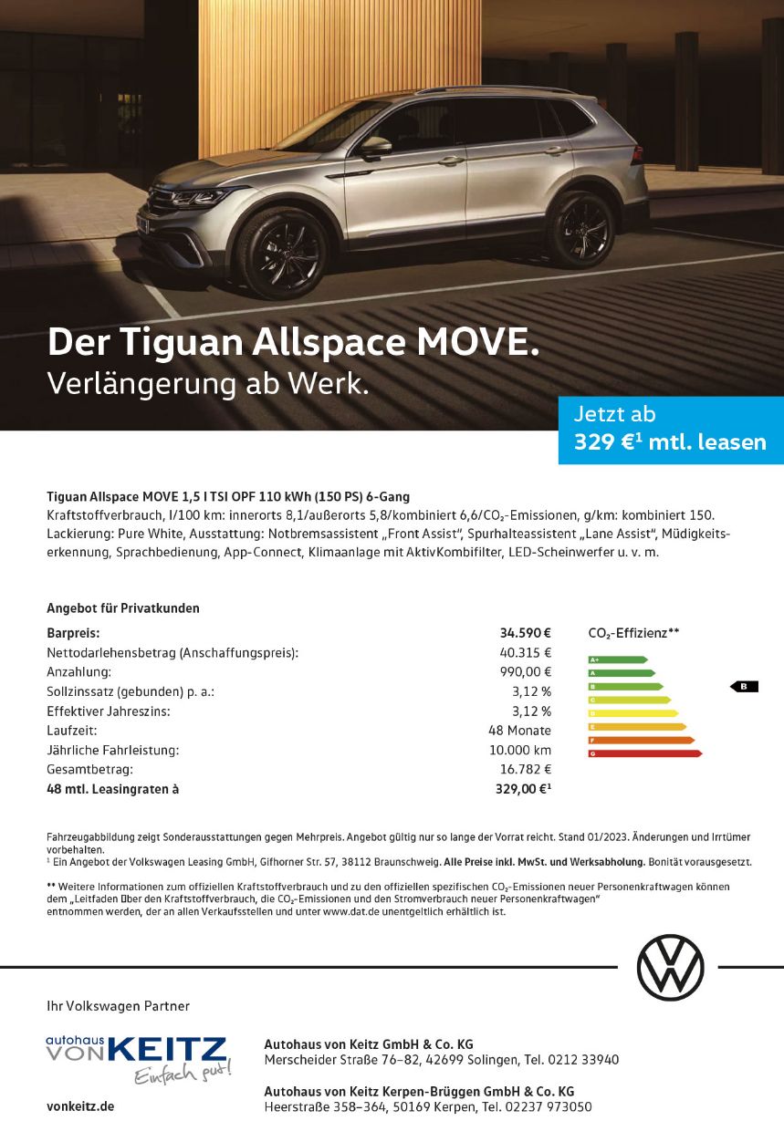 Privat VW Tiguan Allspace Move   von Keitz