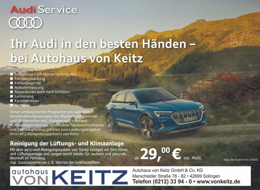 Audi Service: Ihr Audi in besten Händen bei Autohaus von Keitz
